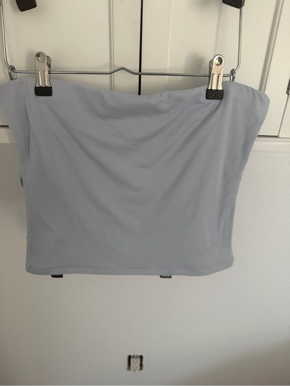 Stretch Strapless Tube Top in Pale Blue